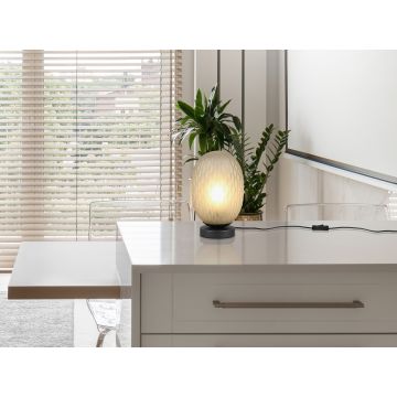 Lampa de masa Facette, TRIO, 17.5x28.5 cm, 25W, 1x E27, metal, negru/verde