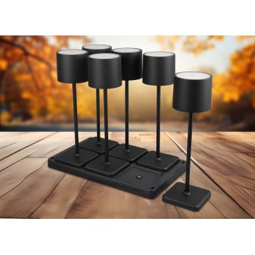 Lampa de masa Fernandez, RL, 42.6x26x2.7 cm, 1.5W, 6x SMD, plastic, negru mat