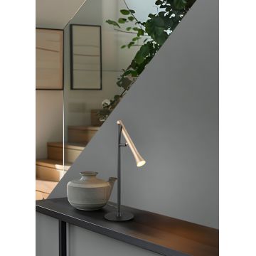 Lampa de masa Fiato, TRIO, 16x53 cm, 3W, 1x SMD, metal, negru mat/aramiu