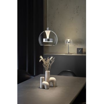 Lampa de masa Flynt, TRIO, 16x35 cm, 8W, 1x SMD, metal, argintiu