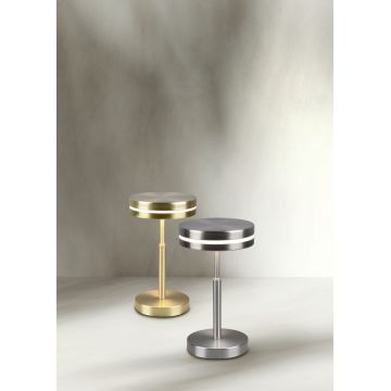 Lampa de masa Franklin, TRIO, 14x25 cm, 6W, 1x SMD, metal, argintiu mat