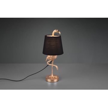 Lampa de masa Lola, RL, 17x42 cm, 40W, 1x E14, polirasina/textil, auriu/negru