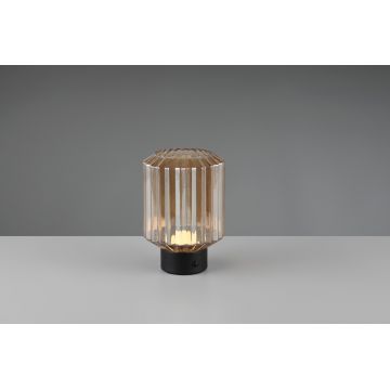 Lampa de masa Lord, RL, 13x19.5 cm, 1.5W, 1x SMD, metal, negru mat/chihlimbar