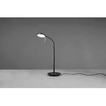 Lampa de masa Monza, TRIO, 19x46x57 cm, 12W, 1x SMD, metal, negru mat
