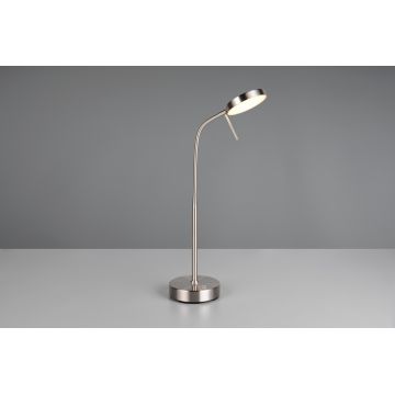 Lampa de masa Moreno, RL, 14x11x65 cm, 3W, 1x SMD, metal, nichel mat