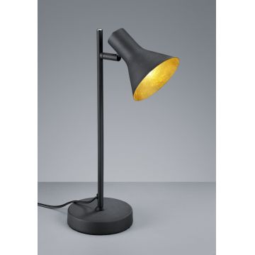 Lampa de masa Nina, RL, 13x39 cm, 28W, 1x E14, metal, negru/auriu