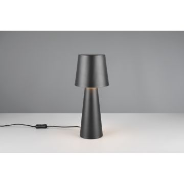 Lampa de masa Nubian, TRIO, 16x40 cm, 10W, 1x E27, metal, negru mat