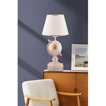 Lampa de masa, Opviq, 390FLH2249, Alb/Auriu