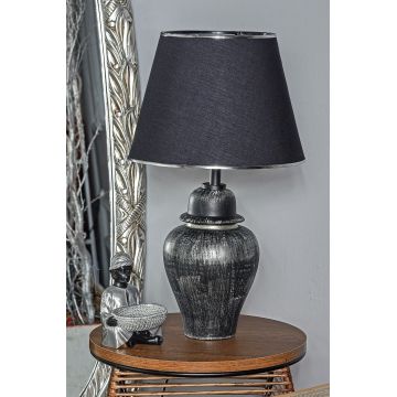 Lampa de masa, Opviq, 687HMY2117, Negru/Argintiu
