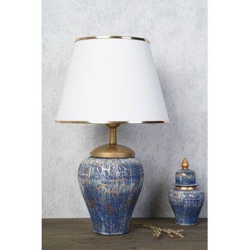 Lampa de masa, Opviq, 687HMY2159, Albastru/Alb