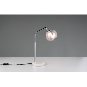 Lampa de masa Paxton, TRIO, 28x15x45 cm, 10W, 1x E14, metal, argintiu