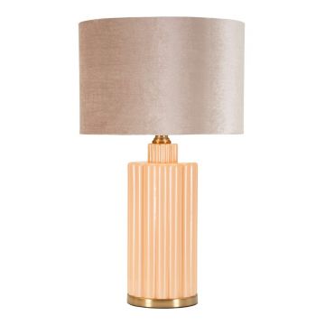 Lampa de masa Perly -D, Mauro Ferretti,  1 x E27, 40W, 40.5x69.5 cm, sticla/fier/textil, perla/auriu