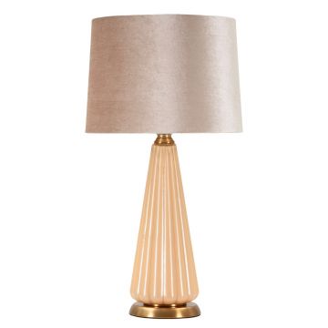Lampa de masa Perly -H, Mauro Ferretti,  1 x E27, 40W, 36.5x68.5 cm, sticla/fier/textil, perla/auriu