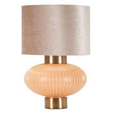 Lampa de masa Perly -W, Mauro Ferretti,  1 x E27, 40W, 33x49 cm, sticla/fier/textil, perla/auriu