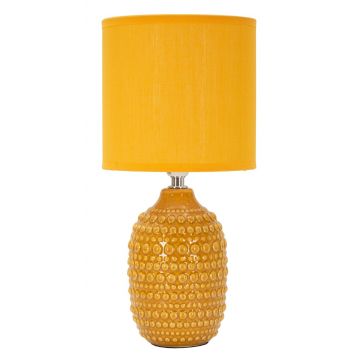 Lampa de masa Points, Mauro Ferretti, 1 x E14, 40W, 15x30.5 cm, ceramica/fier/textil, galben mustar