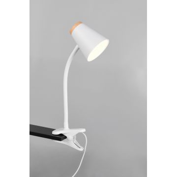 Lampa de masa Pongo, RL, 9.5x33 cm, 4.5W, 1x SMD, plastic, alb/natur