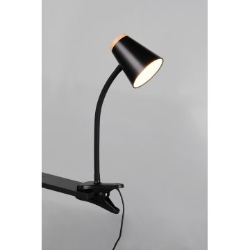 Lampa de masa Pongo, RL, 9.5x33 cm, 4.5W, 1x SMD, plastic, negru/natur