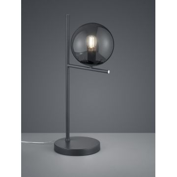 Lampa de masa Pure, TRIO, 18x52 cm, 28W, 1x E14, metal, antracit