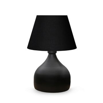 Lampa de Masa PWL-1068 Ε27 neagra-bej D22x32cm