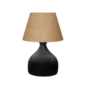 Lampa de Masa PWL-1068 Ε27 neagra-bej D22x32cm