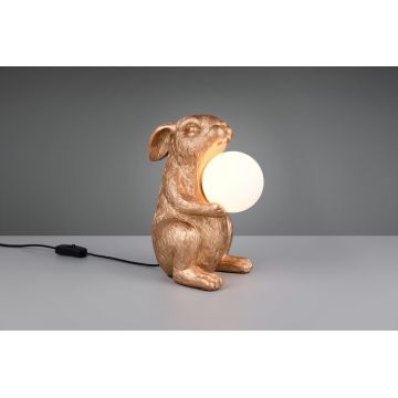 Lampa de masa Rabbit, RL, 21x16x28 cm, 5W, 1x G9, polirasina, auriu