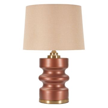 Lampa de masa Rosenthal -B, Mauro Ferretti,  1 x E27, 40W, 36.5x56.5 cm, sticla/fier/textil, maro/auriu