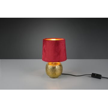 Lampa de masa Sophia, RL, 16x26 cm, 40W, 1x E14, ceramica, auriu/rosu