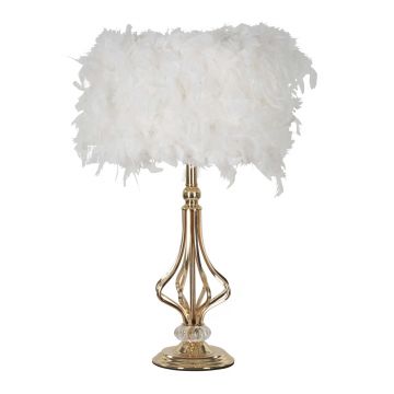Lampa de masa Tarty, Mauro Ferretti, 1 x E27, 40W, 25x54 cm, fier, auriu/alb