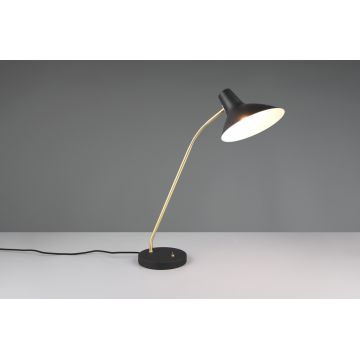 Lampa de masa Traveller, TRIO, 50x20x54 cm, 10W, 1x E27, metal, negru/auriu