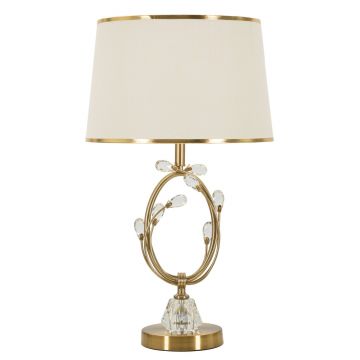 Lampa de masa Versailles, Mauro Ferretti, 1 x E27, 40W, 36x60 cm, fier/sticla, alb/auriu