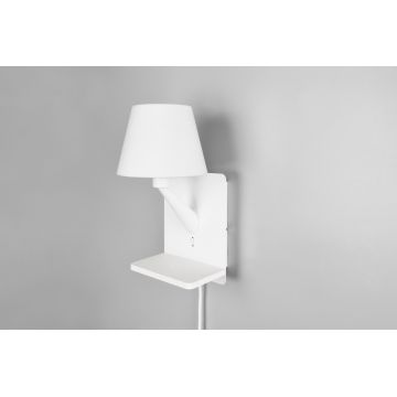 Lampa de perete Comfort, TRIO, 16x18x31 cm, 40W, 1x E14, metal, alb mat