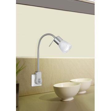 Lampa de perete Levisto, TRIO, 7.4x40 cm, 4.9W, 1x E14, metal, nichel mat/alb