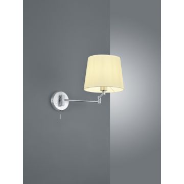 Lampa de perete Lyon, TRIO, 25.5x32.5 cm, 60W, 1x E27, metal, nichel mat/alb