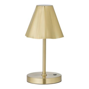 Veioză alămie LED cu abajur din metal (înălțime 28 cm) Lianna – Bloomingville