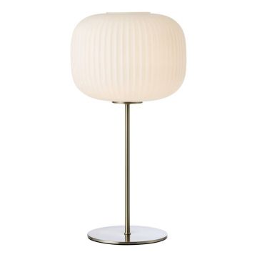 Veioză albă/argintie cu abajur din sticlă (înălțime 50 cm) Sober – Markslöjd