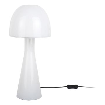 Veioză albă cu abajur din sticlă (înălțime 45 cm) Bombin – Leitmotiv