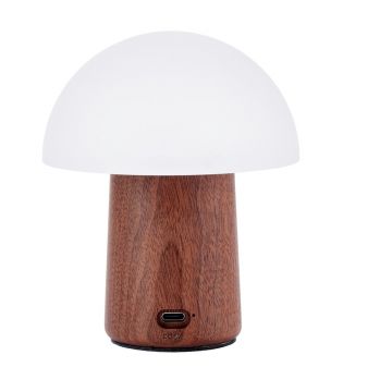 Veioză albă/în culoare naturală închisă LED (înălțime 12,5 cm) Alice Mushroom – Gingko