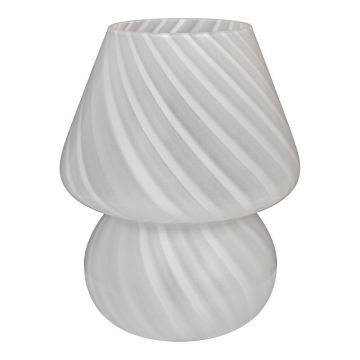 Veioză albă LED cu abajur din sticlă (înălțime 19,5 cm) Alton – House Nordic