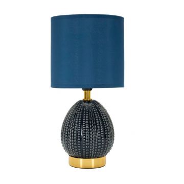 Veioză albastră din ceramică cu abajur textil (înălțime 30,5 cm) Flavi – Mauro Ferretti