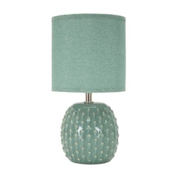 Veioză albastru-deschis din ceramică cu abajur textil (înălțime 27 cm) Pontus – Mauro Ferretti