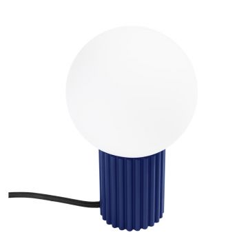 Veioză albastru-închis cu abajur din sticlă (înălțime 19 cm) Orbital – Nice Lamps