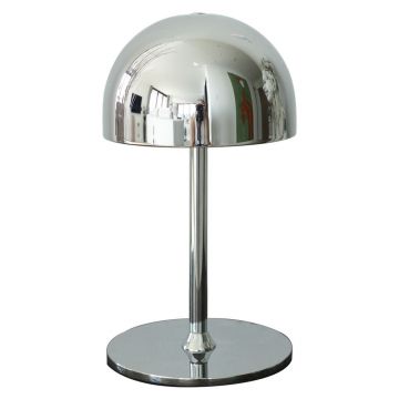 Veioză argintie LED cu control prin telecomandă cu abajur din metal (înălțime 22 cm) Tim – Sirius