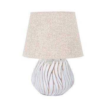 Veioză bej cu abajur textil (înălțime 48 cm) Honduras – Mauro Ferretti