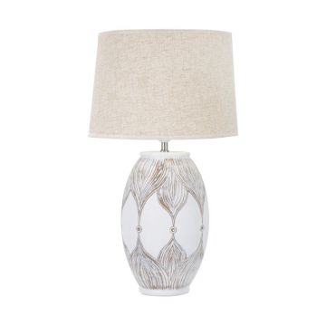 Veioză bej cu abajur textil (înălțime 67 cm) Atene – Mauro Ferretti