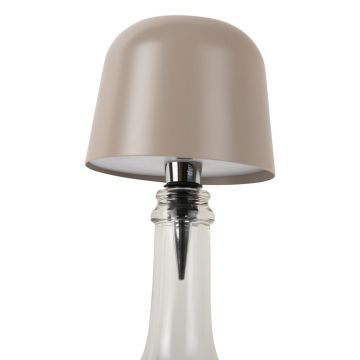 Veioză bej LED sticlă cu abajur din metal (înălțime 13 cm) Cone Hat LED – Leitmotiv