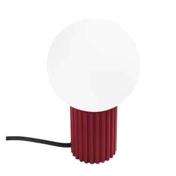 Veioză burgundy cu abajur din sticlă (înălțime 19 cm) Orbital – Nice Lamps