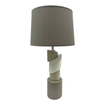 Veioza Frant ceramica-metal, maro, 28x28x54 cm