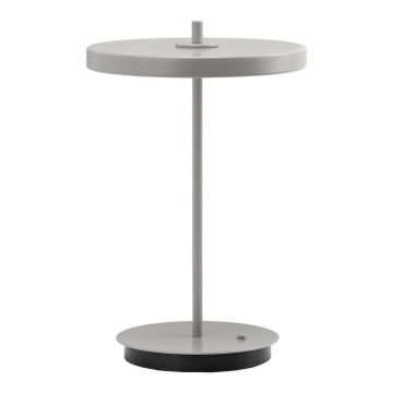 Veioză gri deschis LED din metal cu abajur din metal (înălțime 31 cm) Asteria Move – UMAGE