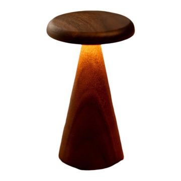 Veioză în culoare naturală închisă LED cu abajur din lemn (înălțime 21 cm) Sylva – Gingko