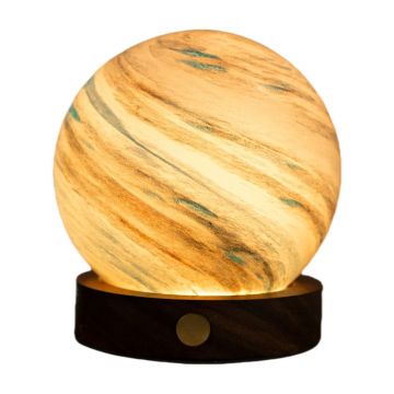 Veioză în culoare naturală închisă LED cu abajur din sticlă (înălțime 9 cm) Polar Cloud – Gingko